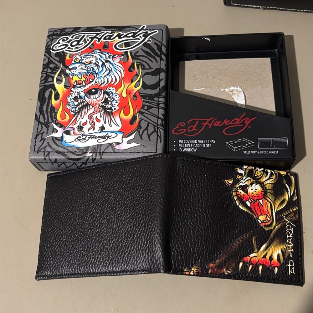 Ed Hardy Tiger BiFold Wallet/Valet Tray